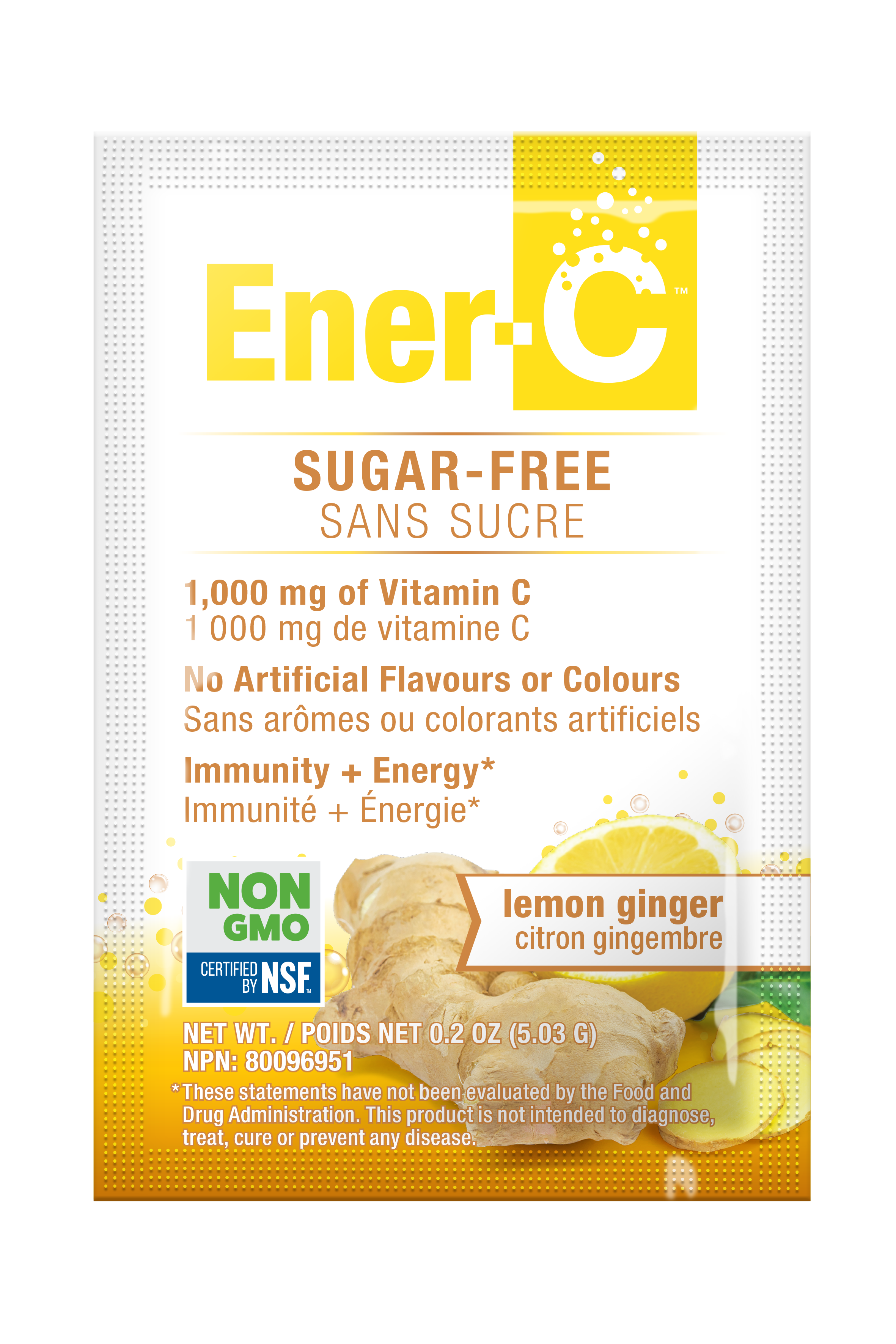 Ener-C Sugar Free Lemon Ginger Sachets