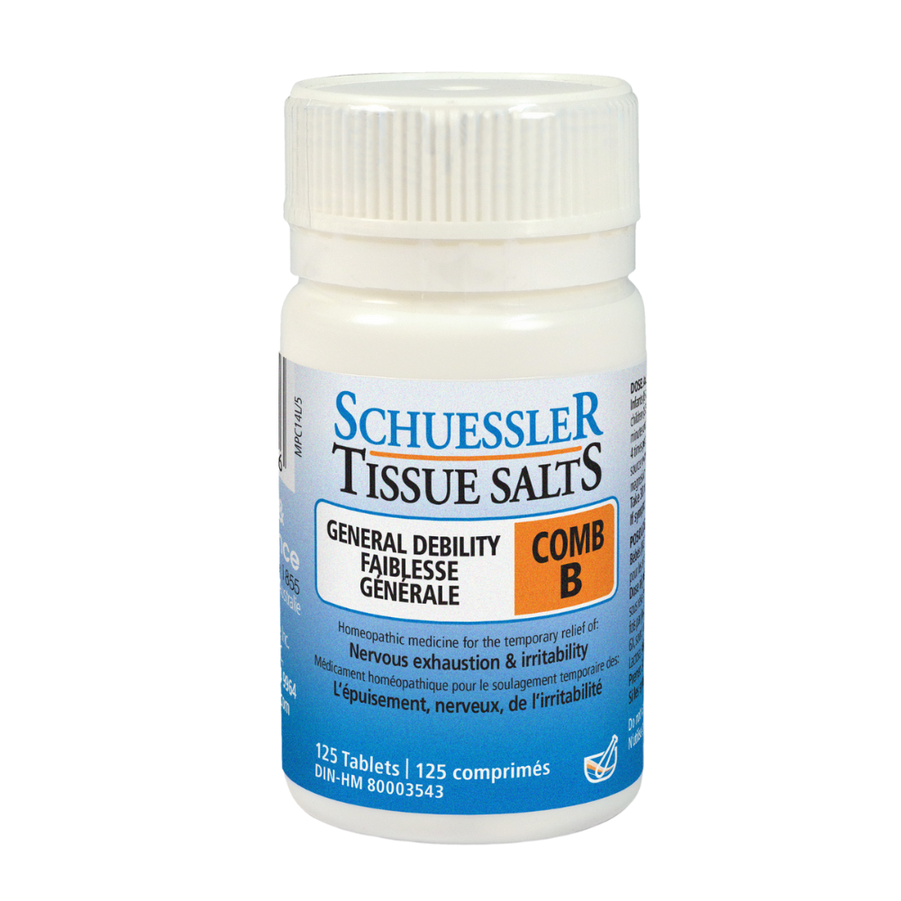 Schuessler Tissue Salts 125 Tablets - COMB B | GERNAL DEBILITY