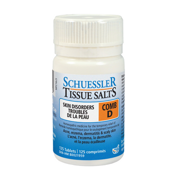 Schuessler Tissue Sels 125 Comprimés - COMB D | PROBLÈMES DERMATOLOGIQUES