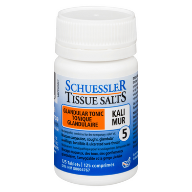 Schuessler Tissue Salts 125 Tablets - KALI MUR, NO. 5 | GLANDULAR TONIC