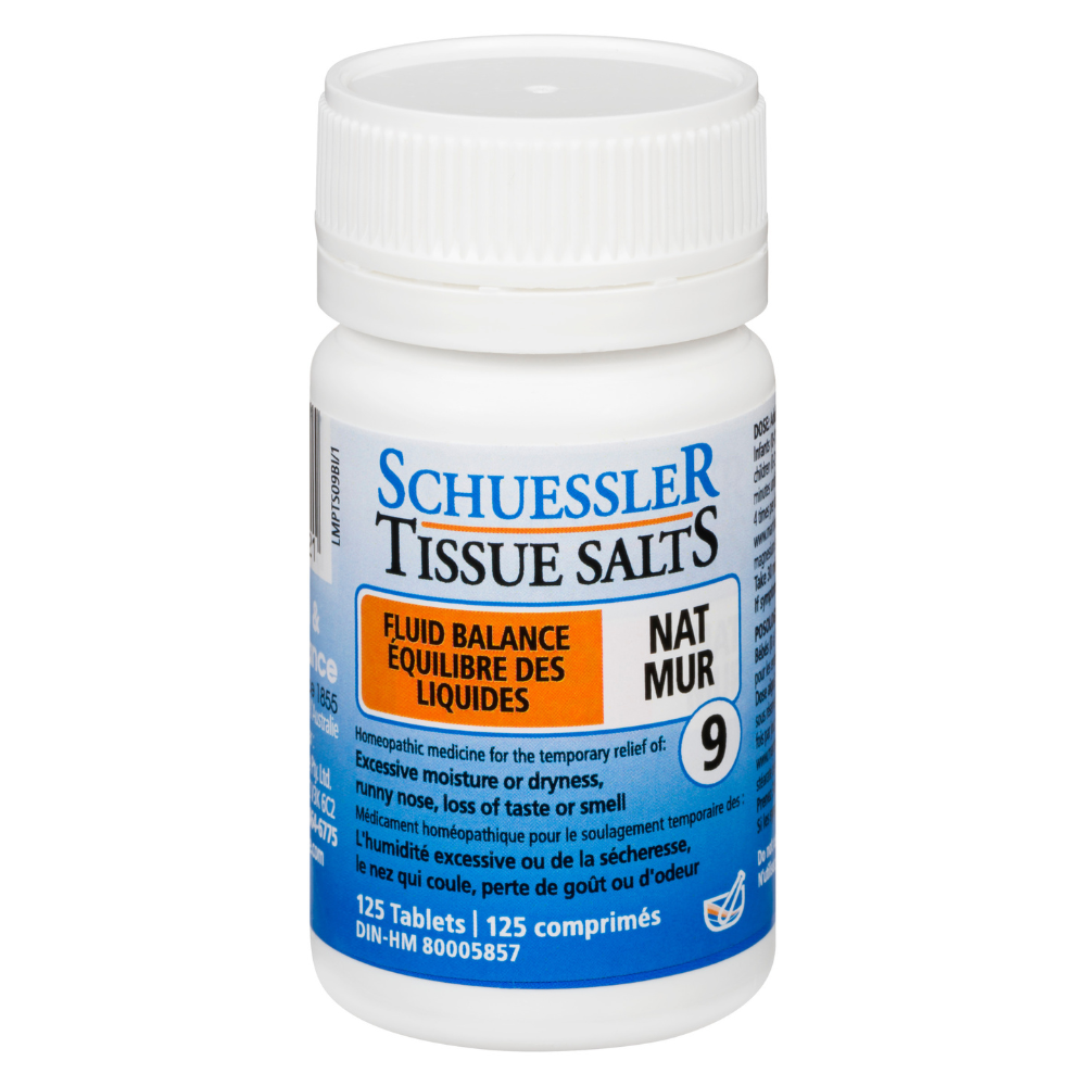 Schuessler Tissue Salts 125 Tablets -  NAT MUR | NO. 9 - FLUID BALANCE