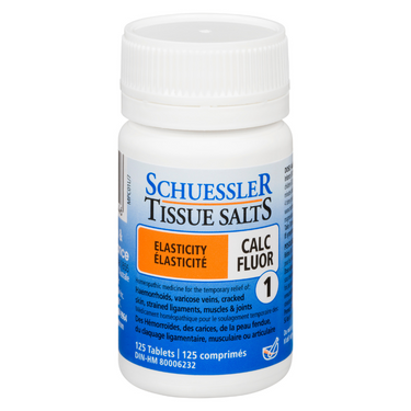 Schuessler Tissue Sels 125 Comprimés - CALC FLUOR, NO. 1 | ÉLASTICITÉ