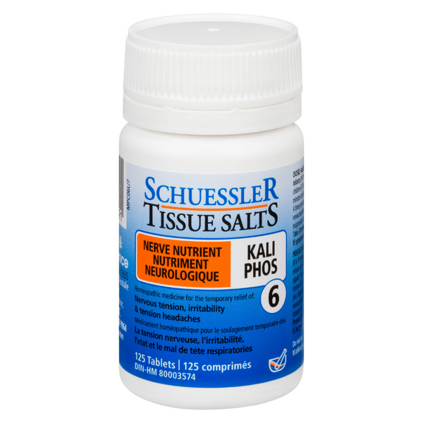 Schuessler Tissue Salts 125 Tablets - KALI PHOS, NO. 6 | NERVE NUTRIENT