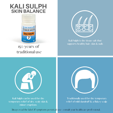 Schuessler Tissue Sels 125 Comprimés - KALI SULPH, NO. 7 | ÉQUILIBRE DE LA PEAU