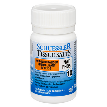 Sels tissulaires de Schuessler 125 comprimés - NAT PHOS | NON. 10 - NEUTRALISANT ACIDE