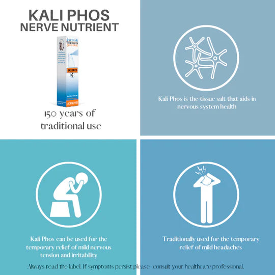 Schuessler Tissue Sels 125 Comprimés - KALI PHOS, NO. 6 | NUTRIMENT NERFEUX