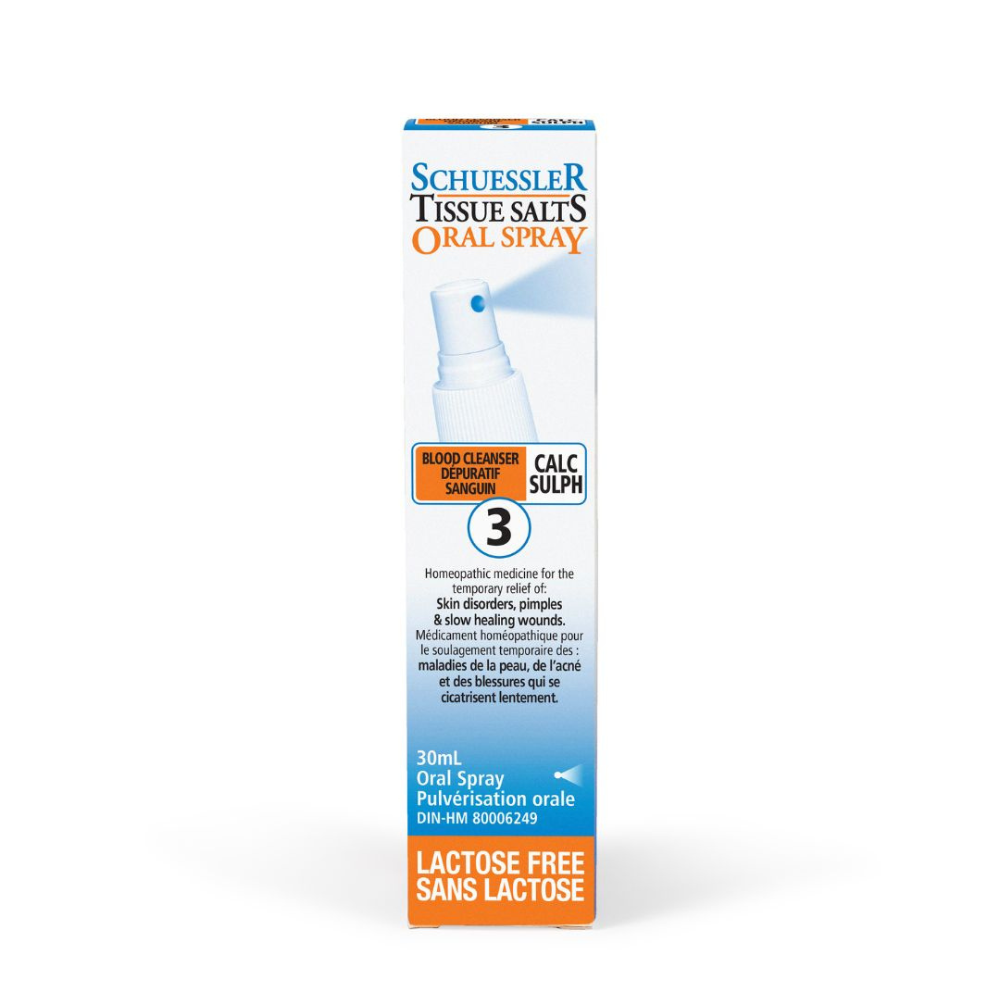 Schuessler Tissue Salts CALC SULPH 30ml Spray | NO. 3 - BLOOD CLEANSER