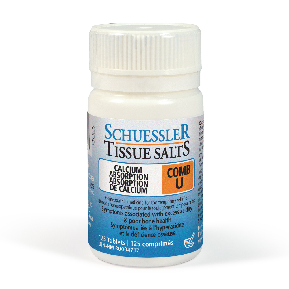 Schuessler Tissue Salts 125 Tablets - COMB U | CALCIUM ABSORPTION