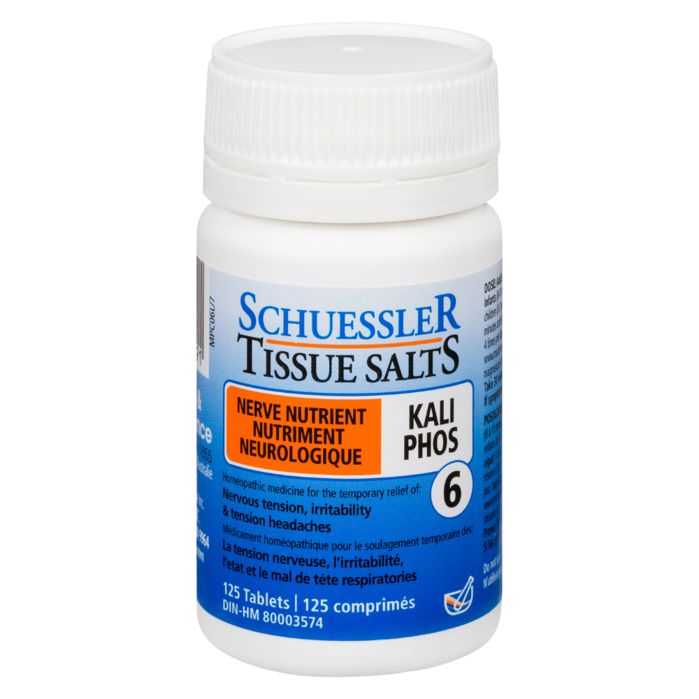 Schuessler Tissue Salts 125 Tablets - KALI PHOS, NO. 6 | NERVE NUTRIENT
