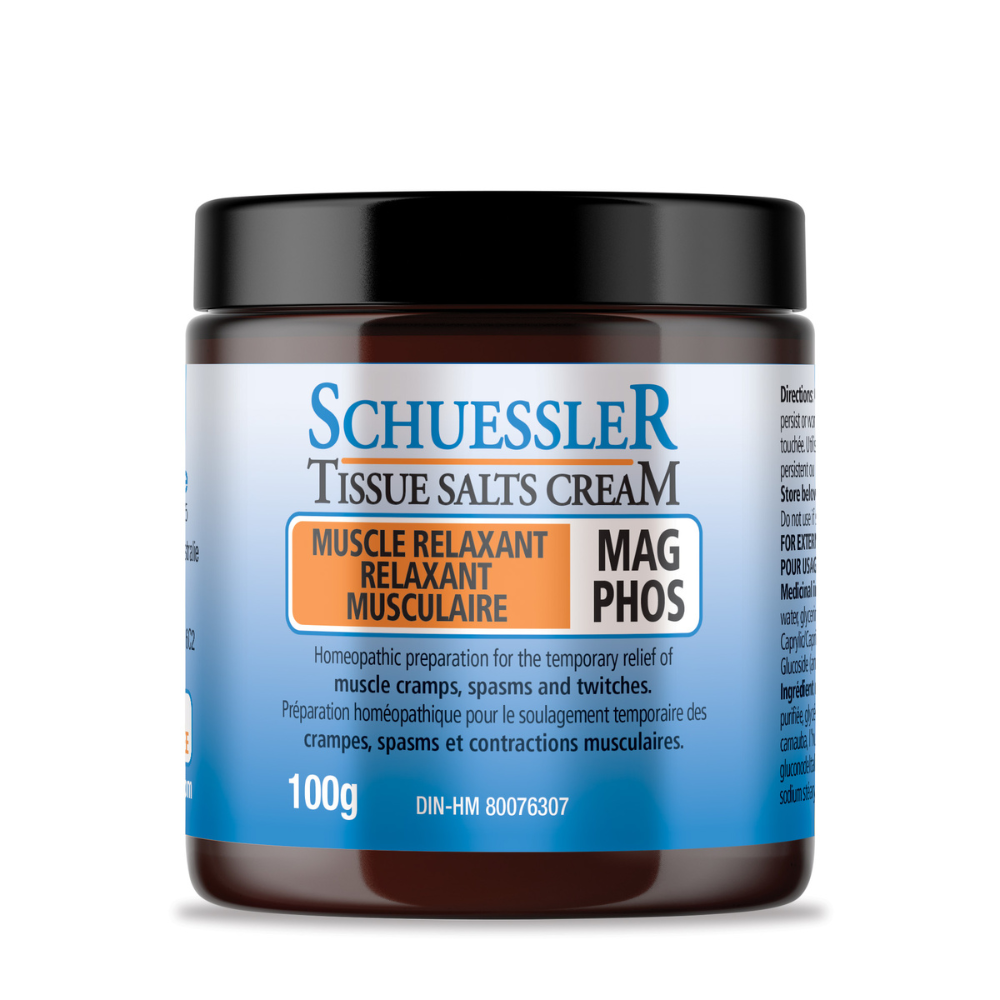 Schuessler Tissue Salts 100gm Crème - MAG PHOS, NO. 8 | RELAXANT MUSCULAIRE