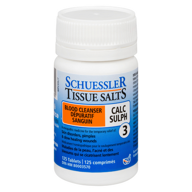Schuessler Tissue Sels 125 Comprimés - CALC SULPH, NO. 3 | NETTOYANT DE SANG