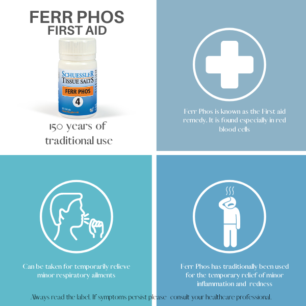 Schuessler Tissue Salts 125 Tablets - FERR PHOS,  NO. 4 | FIRST AID