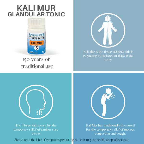 Schuessler Tissue Salts 125 Tablets - KALI MUR, NO. 5 | GLANDULAR TONIC