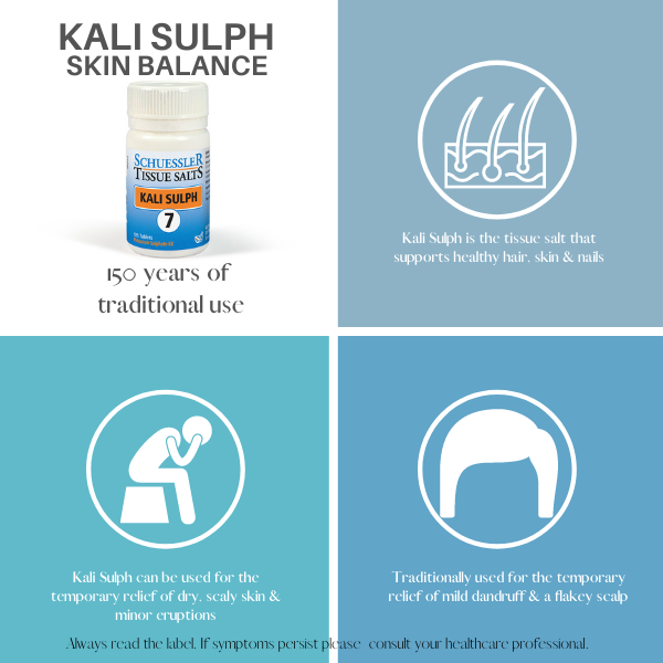 Schuessler Tissue Salts 125 Tablets - KALI SULPH, NO. 7 | SKIN BALANCE